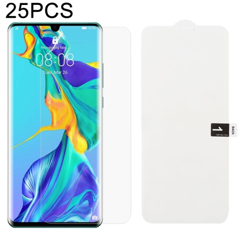 

25 PCS Soft Hydrogel Film Full Cover Front Protector with Alcohol Cotton + Scratch Card for Huawei P30 Pro