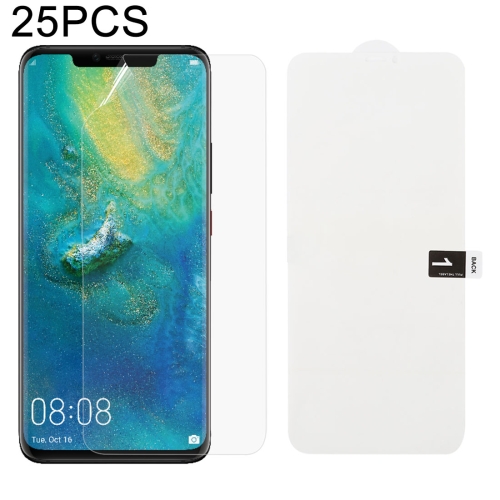 

25 PCS Soft Hydrogel Film Full Cover Front Protector with Alcohol Cotton + Scratch Card for Huawei Mate 20 Pro