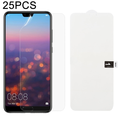 

25 PCS Soft Hydrogel Film Full Cover Front Protector with Alcohol Cotton + Scratch Card for Huawei P20