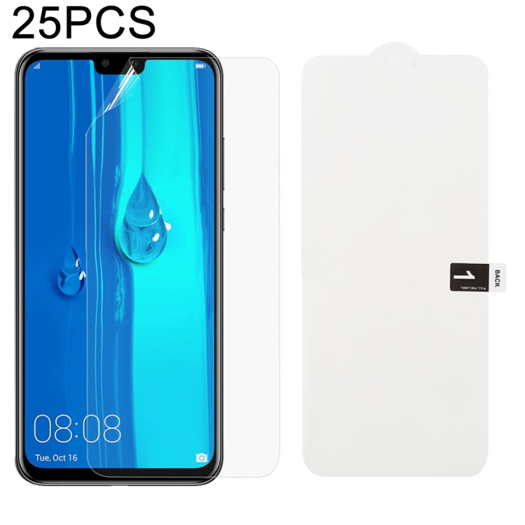 

25 PCS Soft Hydrogel Film Full Cover Front Protector with Alcohol Cotton + Scratch Card for Huawei Y9 (2019) / Enjoy 9 Plus