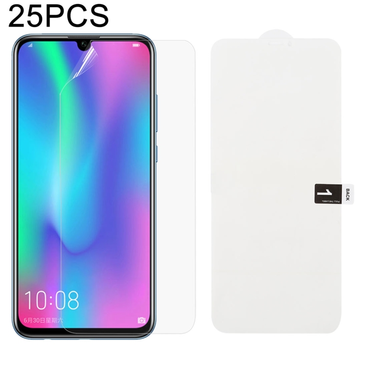 

25 PCS Soft Hydrogel Film Full Cover Front Protector with Alcohol Cotton + Scratch Card for Huawei Honor 10 Lite