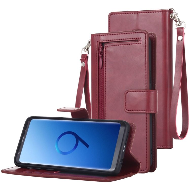 

MERCURY GOOSPERY DETACHABLE DIARY Horizontal Flip Leather Case with Holder & Card Slots & Zipper & Wallet for Galaxy S9(Wine)