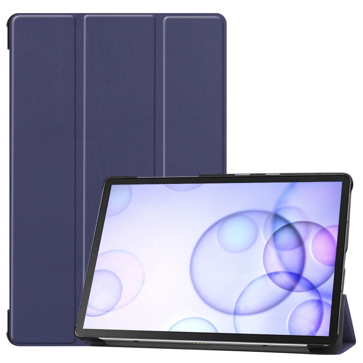 

Custer Texture Horizontal Flip Leather Case with Three-folding Holder & Sleep / Wake-up Function for Galaxy Tab S6(Dark Blue)