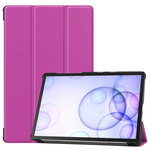 

Custer Texture Horizontal Flip Leather Case with Three-folding Holder & Sleep / Wake-up Function for Galaxy Tab S6 T860 / T865(Purple)