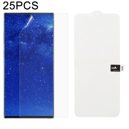 

25 PCS Soft Hydrogel Film Full Cover Front Protector with Alcohol Cotton + Scratch Card for Galaxy Note 10