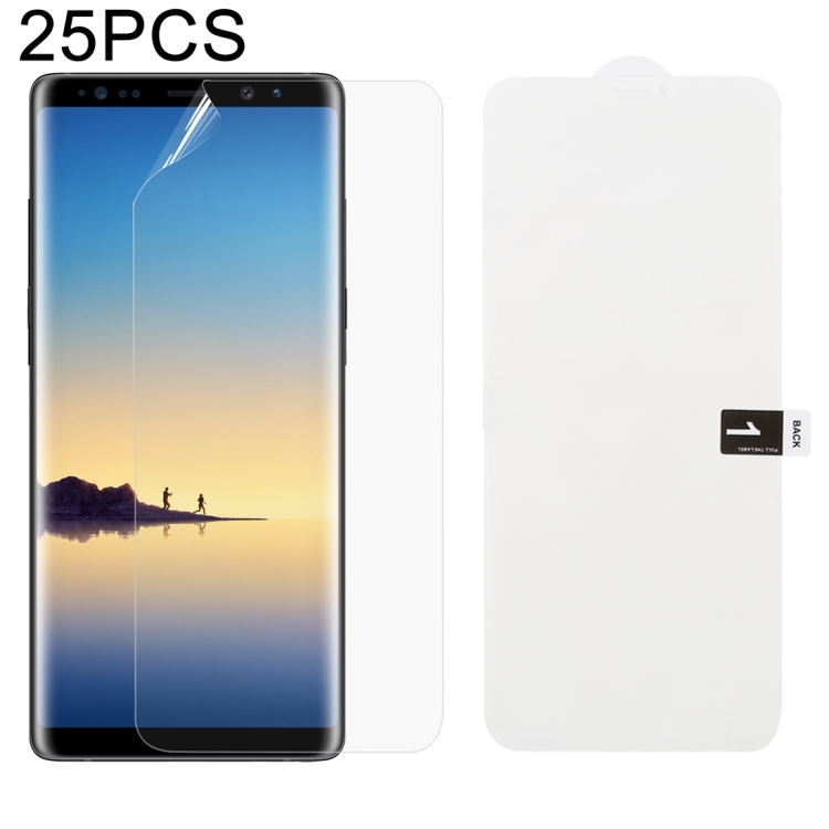 

25 PCS Soft Hydrogel Film Full Cover Front Protector with Alcohol Cotton + Scratch Card for Galaxy Note 8