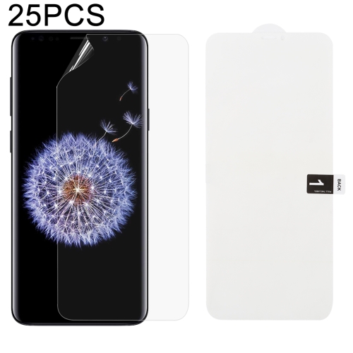 

25 PCS Soft Hydrogel Film Full Cover Front Protector with Alcohol Cotton + Scratch Card for Galaxy S9