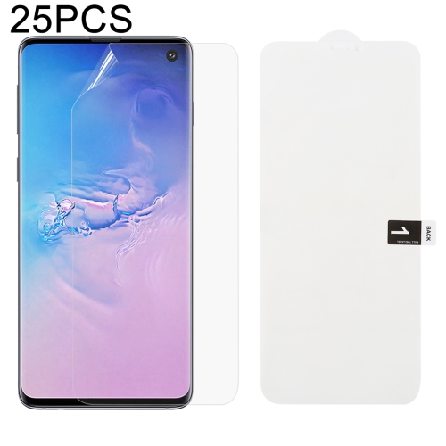 

25 PCS Soft Hydrogel Film Full Cover Front Protector with Alcohol Cotton + Scratch Card for Galaxy S10