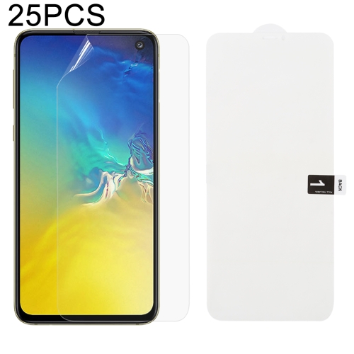 

25 PCS Soft Hydrogel Film Full Cover Front Protector with Alcohol Cotton + Scratch Card for Galaxy S10 E