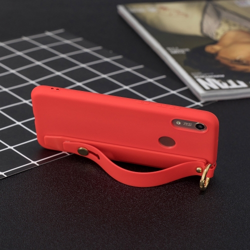 

Shockproof Solid Color TPU Case with Wristband For Xiaomi Mi 6X / A2(Red)