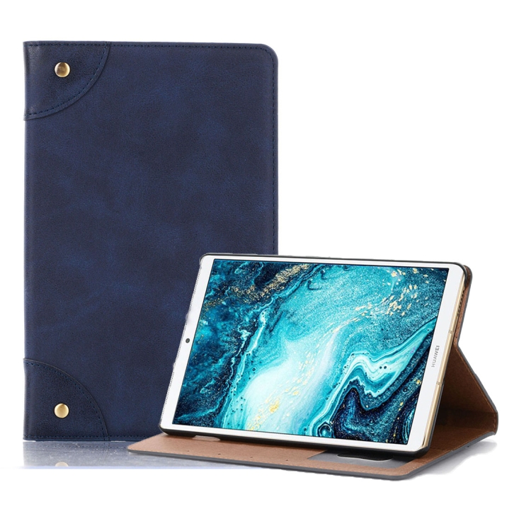 

Retro Book Style Horizontal Flip Leather Case with Holder & Card Slots & Wallet for Huawei MediaPad M6 8.4 2019(Dark Blue)