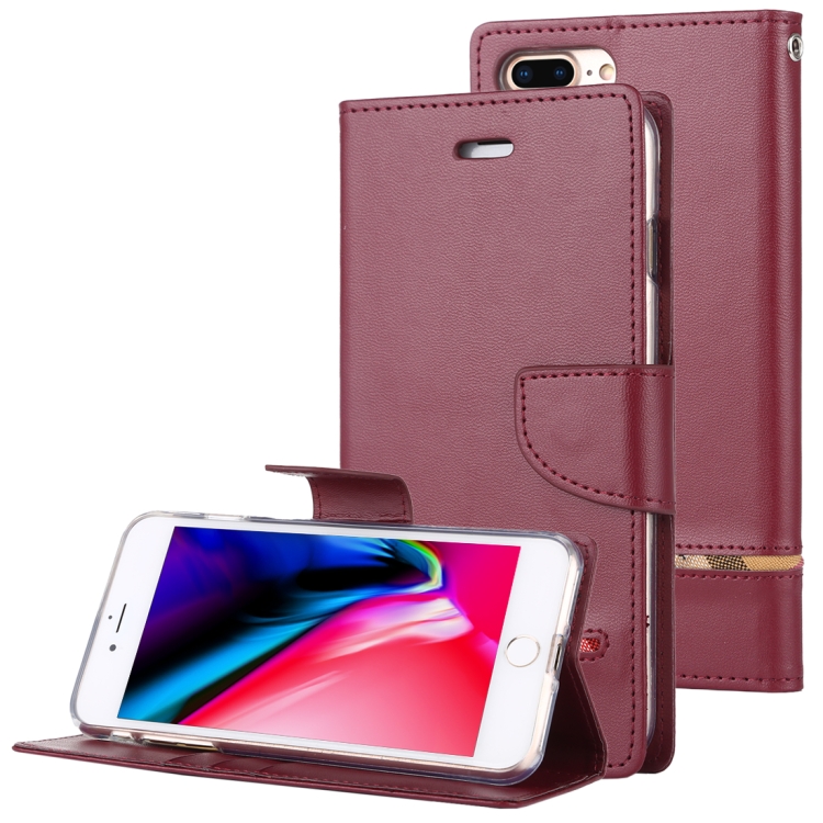 

GOOSPERY PERSONA DIARY Horizontal Flip Leather Case with Holder & Card Slots & Wallet for iPhone 8 Plus / 7 Plus(Wine)
