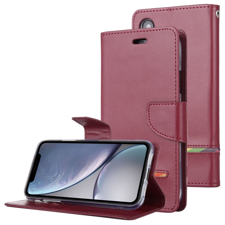 

GOOSPERY PERSONA DIARY Horizontal Flip Leather Case with Holder & Card Slots & Wallet for iPhone XR(Wine)