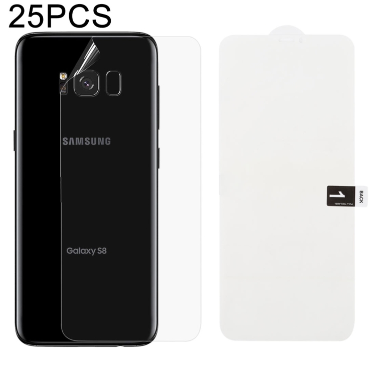 

25 PCS Soft Hydrogel Film Full Cover Back Protector with Alcohol Cotton + Scratch Card for Galaxy S8