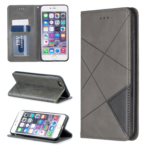 

Rhombus Texture Horizontal Flip Magnetic Leather Case with Holder & Card Slots & Wallet For iPhone 6 Plus & 6s Plus(Grey)