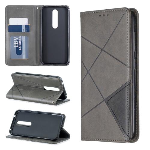 

Rhombus Texture Horizontal Flip Magnetic Leather Case with Holder & Card Slots & Wallet For Nokia 4.2(Grey)