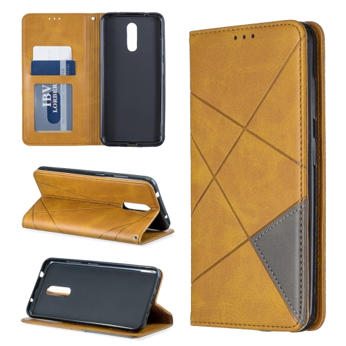 

Rhombus Texture Horizontal Flip Magnetic Leather Case with Holder & Card Slots & Wallet For Nokia 3.2(Yellow)