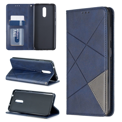 

Rhombus Texture Horizontal Flip Magnetic Leather Case with Holder & Card Slots & Wallet For Nokia 3.2(Blue)