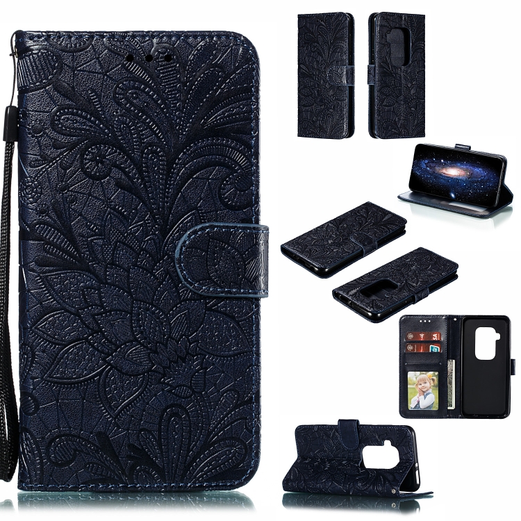 

Lace Flower Horizontal Flip Leather Case with Holder & Card Slots & Wallet for Motorola One Pro(Dark Blue)