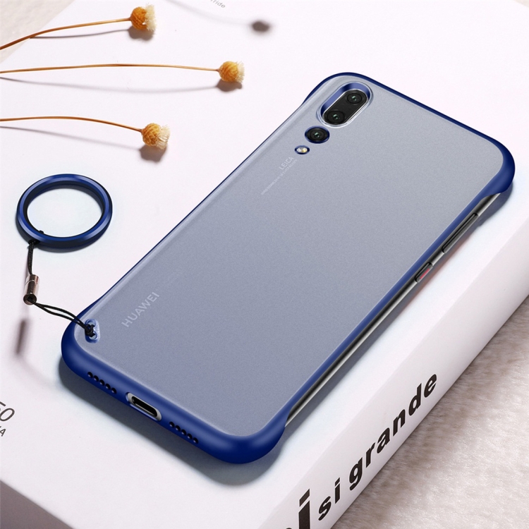 

Frosted Anti-skidding TPU Protective Case with Metal Ring for Huawei P20 Pro(Blue)