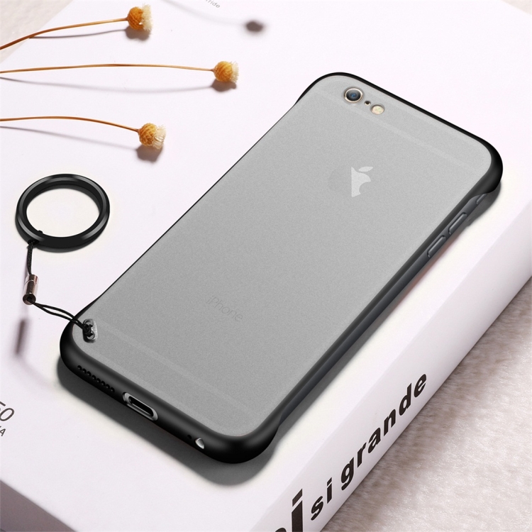 

Frosted Anti-skidding TPU Protective Case with Metal Ring for iPhone 6 Plus(Black)