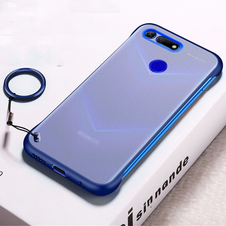 

Frosted Anti-skidding TPU Protective Case with Metal Ring for Huawei Honor View 20(Blue)