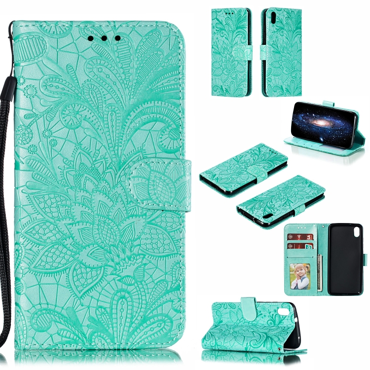

Lace Flower Horizontal Flip Leather Case with Holder & Card Slots & Wallet for Xiaomi Redmi 7A(Green)