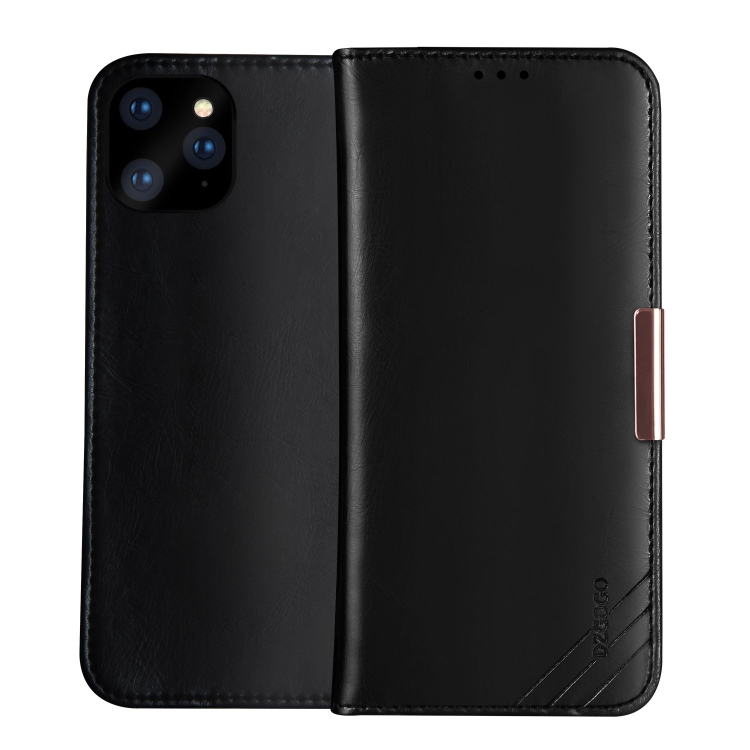 

DZGOGO ROYALE Series Magnetic Horizontal Flip Genuine Leather Case with Card Slots & Holder For iPhone 11(Black)
