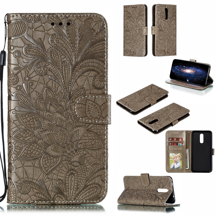 

Lace Flower Horizontal Flip Leather Case with Holder & Card Slots & Wallet for Nokia 3.2(Grey)