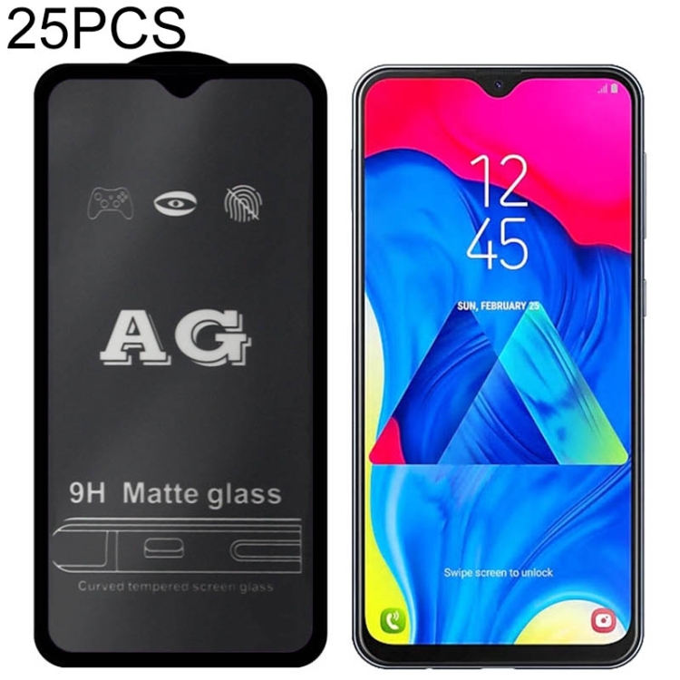 

25 PCS AG Matte Frosted Full Cover Tempered Glass For Galaxy A20