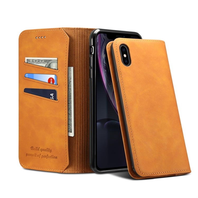

PU + TPU Horizontal Flip Leather Case with Holder & Card Slots & Wallet for iPhone X / XS(Khaki)