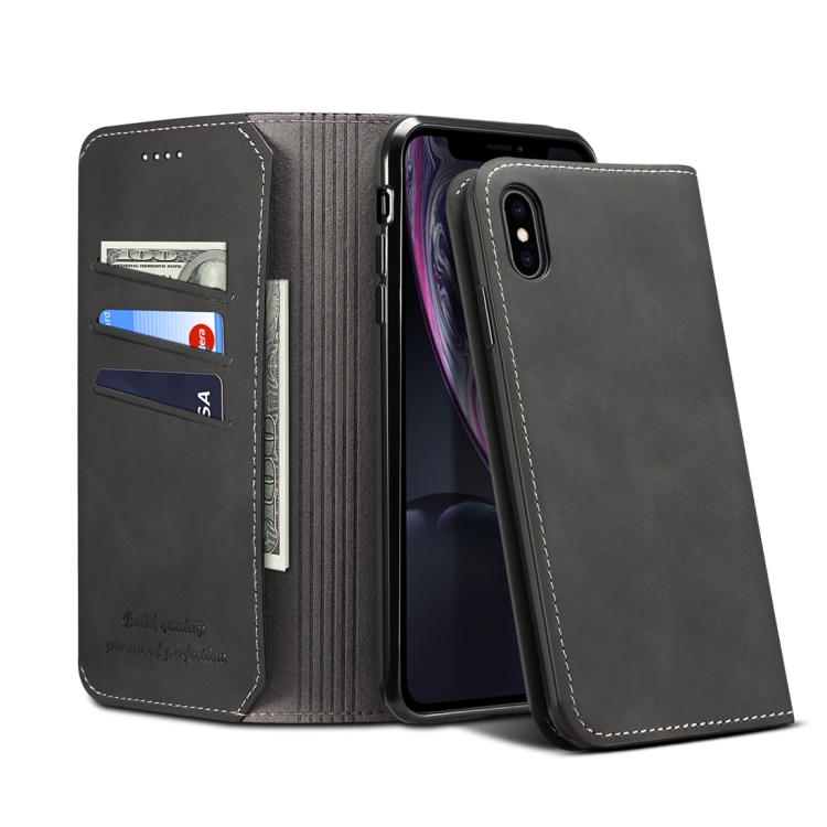 

PU + TPU Horizontal Flip Leather Case with Holder & Card Slots & Wallet for iPhone XR(Black)