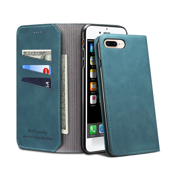 

PU + TPU Horizontal Flip Leather Case with Holder & Card Slots & Wallet for iPhone 7 Plus / 8 Plus(Green)