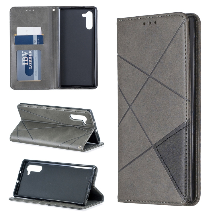 

Rhombus Texture Horizontal Flip Magnetic Leather Case with Holder & Card Slots & Wallet For Galaxy Note10(Grey)