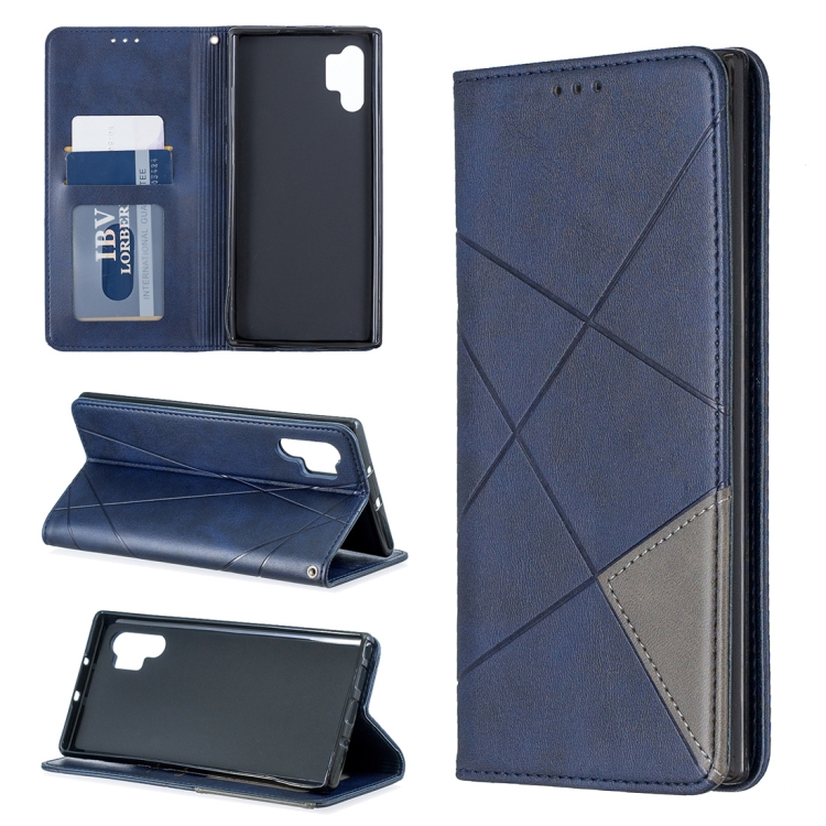 

Rhombus Texture Horizontal Flip Magnetic Leather Case with Holder & Card Slots & Wallet For Galaxy Note10+(Blue)