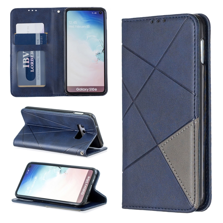 

Rhombus Texture Horizontal Flip Magnetic Leather Case with Holder & Card Slots & Wallet For Galaxy S10e(Blue)