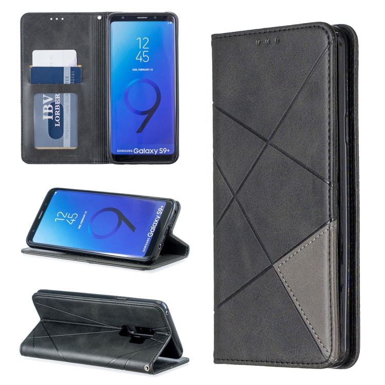 

Rhombus Texture Horizontal Flip Magnetic Leather Case with Holder & Card Slots & Wallet For Galaxy S9+(Black)