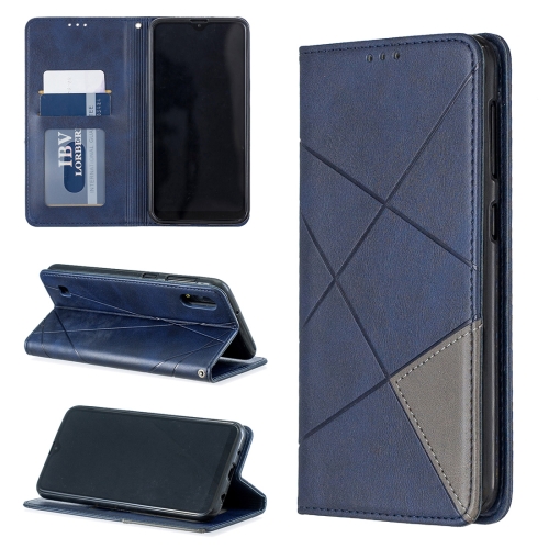 

Rhombus Texture Horizontal Flip Magnetic Leather Case with Holder & Card Slots & Wallet For Galaxy A10 / M10(Blue)