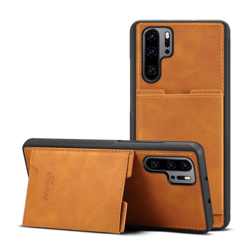 

PU + TPU Protective Case with Card Slots for Huawei P30 Pro(Khaki)