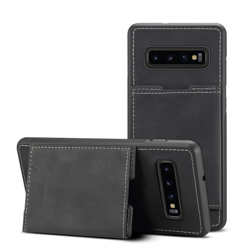 

PU + TPU Protective Case with Card Slots for Galaxy S10(Black)