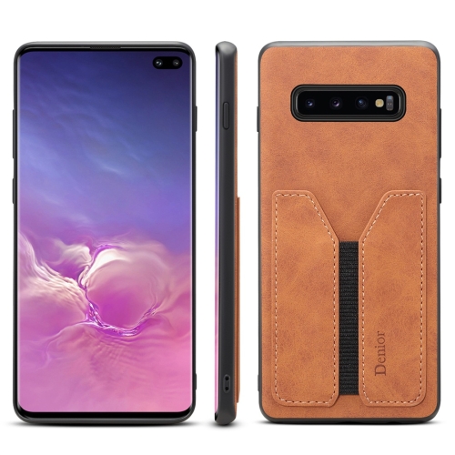 

PU + TPU Protective Case with Card Slots for Galaxy S10+(Brown)
