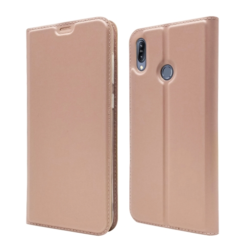 

Electric Pressed Plain Texture Ultra-thin Magnetic Suction TPU + PU Leather Case with Holder & Card Slot For ASUS Zenfone Max (M2) ZB633KL(Rose Gold)