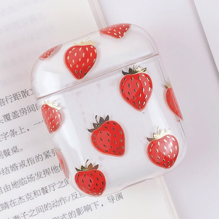 

PC Water Decal Gilding Earphone Protective Case for Airpods, Pattern:Strawberry