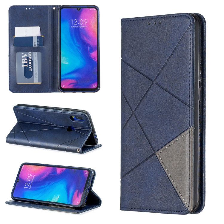 

Rhombus Texture Horizontal Flip Magnetic Leather Case with Holder & Card Slots For Xiaomi Redmi Note 7(Blue)