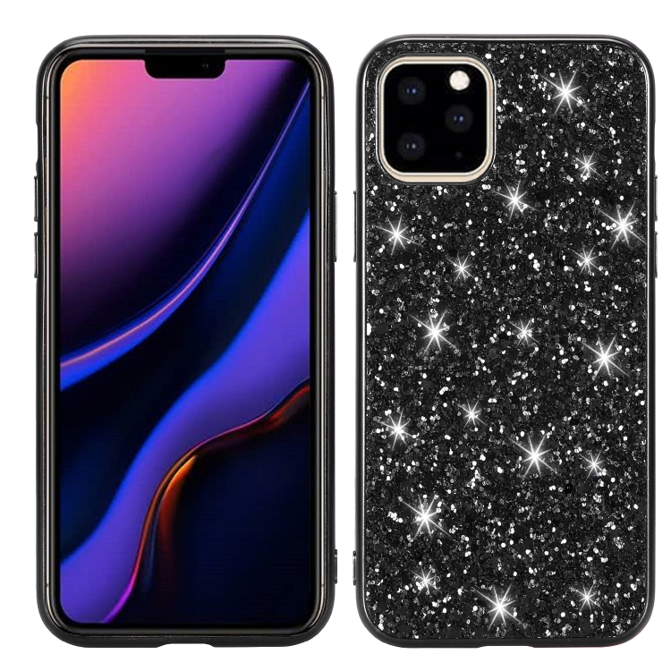 

Glitter Powder Shockproof TPU Protective Case for iPhone 11 Pro(Black)