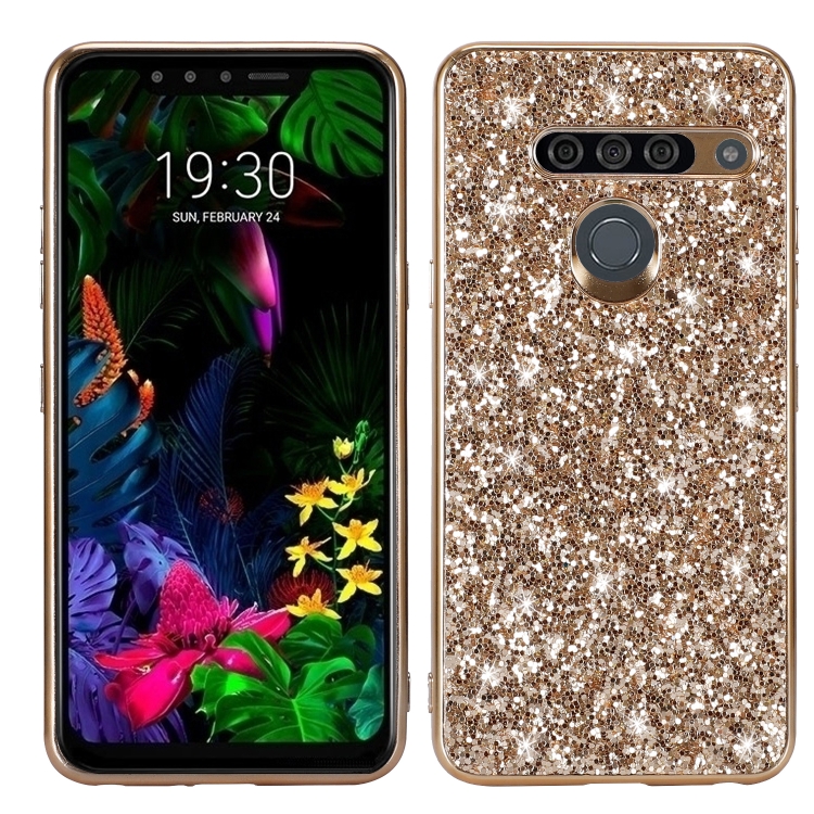 

Glitter Powder Shockproof TPU Protective Case for LG G8 ThinQ(Gold)