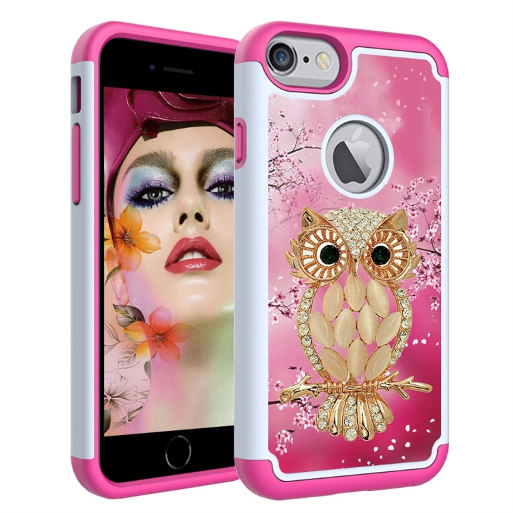 

Coloured Drawing Pattern PC + TPU Protective Case for iPhone 7 Plus / 8 Plus(Shell Owl)