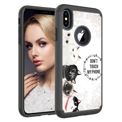 

Coloured Drawing Pattern PC + TPU Protective Case for iPhone XS Max(Five Cats)