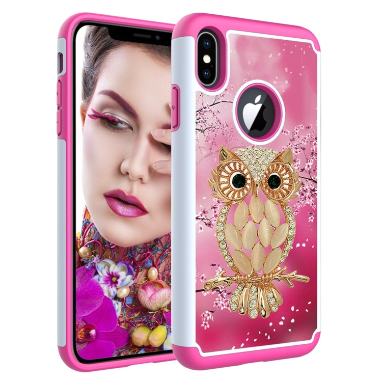 

Coloured Drawing Pattern PC + TPU Protective Case for iPhone XS Max(Shell Owl)