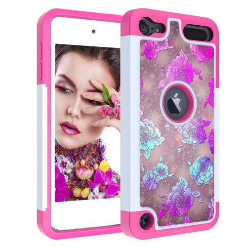 

Coloured Drawing Pattern PC + TPU Protective Case for iPod touch 5 / 6 / 7 (2019)(Peony)